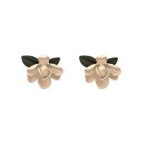 Brass Stud Earring gold color plated fashion jewelry & for woman nickel lead & cadmium free 20mm Sold By Pair