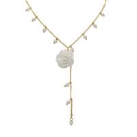 Brass Necklace, with Plastic Pearl, with 1.97inch extender chain, gold color plated, fashion jewelry & for woman, nickel, lead & cadmium free, Length:Approx 12.4 Inch, Sold By PC