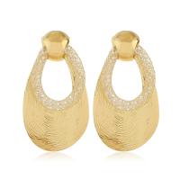 Brass Drop Earring, fashion jewelry & for woman, golden, nickel, lead & cadmium free, 54x30mm, Sold By Pair