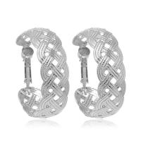 Zinc Alloy Hoop Earring plated fashion jewelry & for woman & hollow nickel lead & cadmium free Sold By Pair