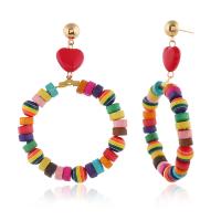 سبائك الزنك أقراط, مع البلاستيك, مجوهرات الموضة & للمرأة, متعددة الألوان, النيكل والرصاص والكادميوم الحرة, 75x48mm, تباع بواسطة زوج