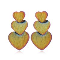 Zinc Alloy Drop Earring Heart fashion jewelry & for woman multi-colored nickel lead & cadmium free Sold By Pair