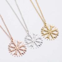 Stainless Steel Jewelry Necklace, 304 Stainless Steel, Snowflake, Vacuum Plating, fashion jewelry & Unisex, more colors for choice, 25x23mm, Length:18 Inch, Sold By PC