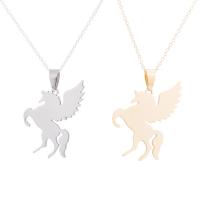 Stainless Steel Jewelry Necklace, 304 Stainless Steel, Unicorn, Vacuum Plating, fashion jewelry & Unisex, more colors for choice, 41x30mm, Length:45 cm, Sold By PC