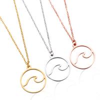 Stainless Steel Jewelry Necklace 304 Stainless Steel Round Vacuum Plating fashion jewelry & Unisex Length 45 cm Sold By PC