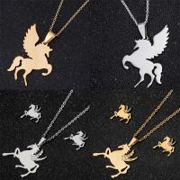 Stainless Steel Jewelry Necklace, 304 Stainless Steel, Unicorn, Vacuum Plating, fashion jewelry & Unisex & different styles for choice, more colors for choice, Length:45 cm, Sold By PC
