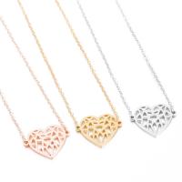 Stainless Steel Jewelry Necklace, 304 Stainless Steel, Heart, Vacuum Plating, fashion jewelry & Unisex, more colors for choice, 16x21mm, Length:45 cm, Sold By PC