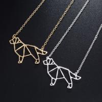 Stainless Steel Jewelry Necklace, 304 Stainless Steel, Dog, Vacuum Plating, fashion jewelry & Unisex, more colors for choice, Length:45 cm, Sold By PC