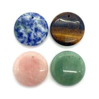 Gemstone Pendants Jewelry Flat Round Natural & DIY 30mm Sold By PC