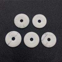 Howlite Pendant, Donut, Natural & DIY, white, 25mm, Hole:Approx 5mm, Sold By PC