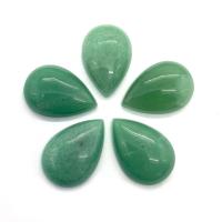 كبوشن الأحجار الكريمة, افينتورين الخضراء, دمعة, طبيعي & ديي, أخضر, 18x25mm, تباع بواسطة PC