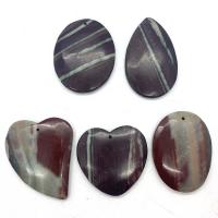 Agate Jewelry Pendants, Unisex, mixed colors, 35x45-25x55mm, 5PCs/Bag, Sold By Bag