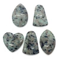 Gemstone Medálok Ékszer, Dalmáciai, egynemű, kevert színek, 35x45-25x55mm, 5PC-k/Bag, Által értékesített Bag