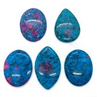 Gemstone Pendants Jewelry, Unisex, blue, 35x45-25x55mm, 5PCs/Bag, Sold By Bag