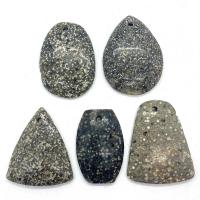 Gemstone Medálok Ékszer, Dalmáciai, egynemű, kevert színek, 35x45-25x55mm, 5PC-k/Bag, Által értékesített Bag