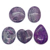 Gemstone Medálok Ékszer, Drágakő, egynemű, lila, 35x45-25x55mm, 5PC-k/Bag, Által értékesített Bag