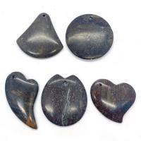 Pingentes em  jóias, misto de pedras semi-preciosas, unissex, preto, 35x45-25x55mm, 5PCs/Bag, vendido por Bag