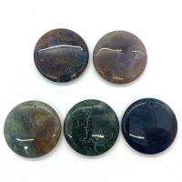 Agate Κοσμήματα Μενταγιόν, Flat Γύρος, για άνδρες και γυναίκες, μικτά χρώματα, 35x45-25x55mm, 5PCs/τσάντα, Sold Με τσάντα