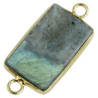 Gemstone Connector with Zinc Alloy Rectangle & Unisex golden Sold By PC