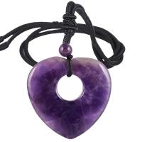 Natural Gemstone Necklace with Nylon Cord Heart & Unisex & hollow Sold Per Approx 16.54-17.32 Inch Strand