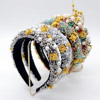 Hair Bands Velveteen with Sponge & Crystal fashion jewelry & for woman & with rhinestone 30mm Sold By PC