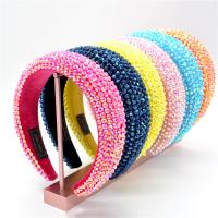Hair Bands, Velveteen, with Sponge, fashion jewelry & for woman & with rhinestone, more colors for choice, 45mm, Sold By PC