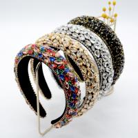 Hair Bands, Velveteen, with Sponge, fashion jewelry & for woman & with rhinestone, more colors for choice, 32mm, Sold By PC