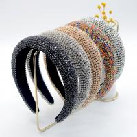 Hair Bands, Velveteen, with Sponge, fashion jewelry & for woman & with rhinestone, more colors for choice, 30mm, Sold By PC