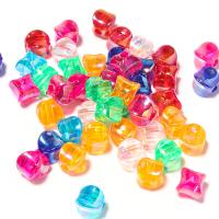 Plated Acrylic Beads, Square, colorful plated, DIY, more colors for choice, 8.50x9mm, Hole:Approx 2.5mm, Sold By Bag