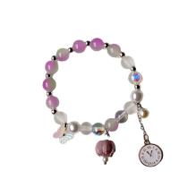 Lampwork Bracelets, with Crystal & Tibetan Style, silver color plated, fashion jewelry & for woman, more colors for choice, Length:14-20 cm, Sold By PC