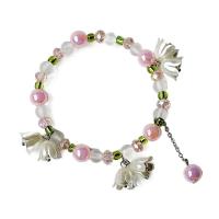 Crystal Bracelets, with Seedbead & Lampwork & Tibetan Style, Flower, silver color plated, fashion jewelry & for woman, more colors for choice, Length:14-20 cm, Sold By PC