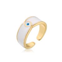 Brass Finger Ring gold color plated Adjustable & for woman & enamel 18mm Sold By PC