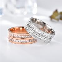 Titantium Steel finger ring, Titan Stål, plated, Unisex & olika storlek för val & med strass, fler färger för val, Säljs av PC