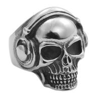 316 rostfritt stål Finger Ring, Skull, polerad, mode smycken & olika storlek för val & för människan, Säljs av PC