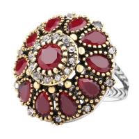Rhinestone Finger Ring, Tibetan Style, with Resin Rhinestone, plated, fashion jewelry & different size for choice & for woman & with rhinestone, more colors for choice, nickel, lead & cadmium free, 26mm, Sold By PC