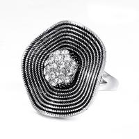 Zinc Alloy Finger Ring plated fashion jewelry & for woman & with rhinestone nickel lead & cadmium free 29.5*29.5mm Sold By PC