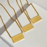 Stainless Steel Jewelry Necklace, 304 Stainless Steel, with 1.97inch extender chain, 18K gold plated, fashion jewelry & different designs for choice & for woman, golden, 18x8x2mm, Length:Approx 14.96 Inch, Sold By PC