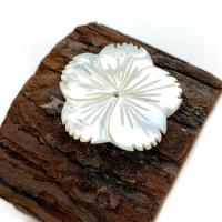 White Lip Shell Beads Flower Carved DIY white Sold By PC