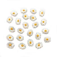 Natural Seashell Beads, Daisy, DIY & enamel, white, 10x12mm, Sold By PC