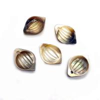 Natural Seashell Pendant, Leaf, Carved, different materials for choice & Unisex, more colors for choice, 10x13mm, Sold By PC