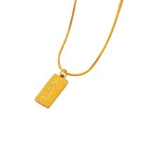 Titanium Steel Necklace, with 5cm extender chain, Rectangle, Vacuum Ion Plating, for woman, more colors for choice, 7x16mm, Length:Approx 40 cm, Sold By PC