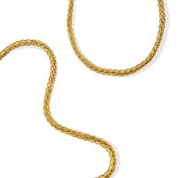Brass Chain Necklace with 5cm extender chain gold color plated Unisex golden nickel lead & cadmium free 4mm Length Approx 40 cm Sold By PC