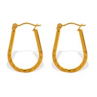 Titanium Steel Hoop Earring, Vacuum Ion Plating, for woman, more colors for choice, 18x26mm, Sold By Pair