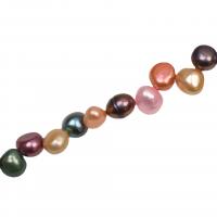 Keishi odlad sötvattenspärla pärlor, Freshwater Pearl, Oregelbunden, DIY & topp borrat, blandade färger, 7-8mm, Såld Per Ca 37-39 cm Strand