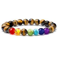 Gemstone Bracelets with Polyester Cord & Zinc Alloy Round plated Unisex & with rhinestone 8mm Length 7.5 Inch Sold By PC