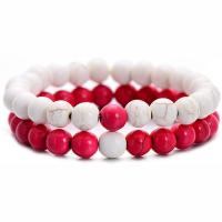 Gemstone Bracelets, Pinus koraiensis, with Howlite, Round, handmade, elastic & Unisex, more colors for choice, 8mm, Length:7.5 Inch, Sold By PC