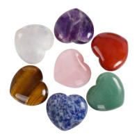 misto de pedras semi-preciosas enfeites, Coração, polido, materiais diferentes para a escolha, 40x45x20mm, vendido por PC