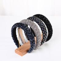 Hair Bands, Velveteen, with Sponge, fashion jewelry & for woman & with rhinestone, more colors for choice, 112x30mm, Sold By PC
