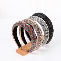 Hair Bands, Cloth, with Sponge, fashion jewelry & for woman & with rhinestone, more colors for choice, 119x30mm, Sold By PC