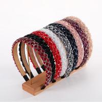 Hair Bands, Velveteen, with Crystal, fashion jewelry & for woman, more colors for choice, 20mm, Sold By PC